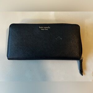 Kate Spade Black New York Spencer Zip Around Continental Wallet